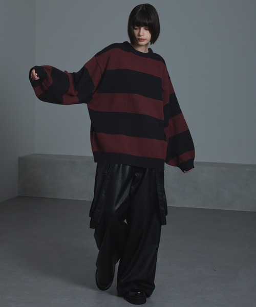 【cussil/クシル】ハイファンクショナルニット ワイドバルーンスリーブ ルーズ セーター（ニット/セーター）｜cussil（クシル）