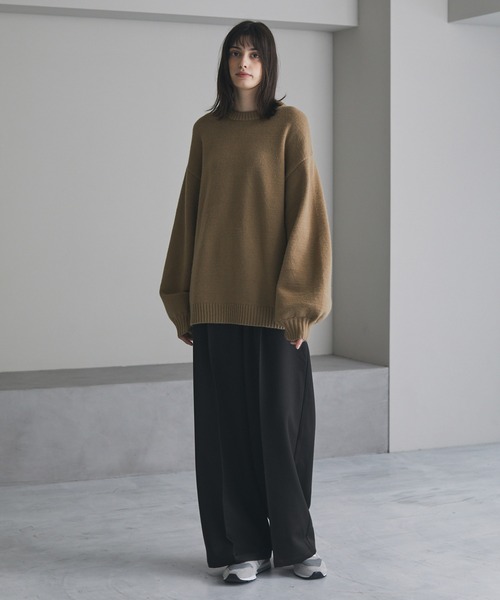 【cussil/クシル】ハイファンクショナルニット ワイドバルーンスリーブ ルーズ セーター（ニット/セーター）｜cussil（クシル）