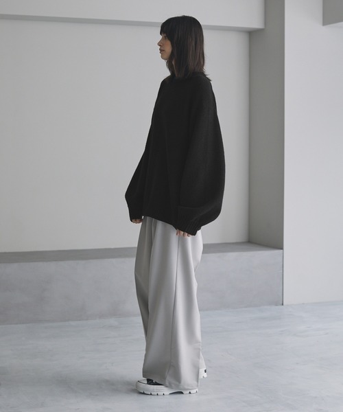 【cussil/クシル】ハイファンクショナルニット ワイドバルーンスリーブ ルーズ セーター（ニット/セーター）｜cussil（クシル）