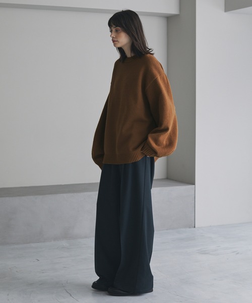 【cussil/クシル】ハイファンクショナルニット ワイドバルーンスリーブ ルーズ セーター（ニット/セーター）｜cussil（クシル）