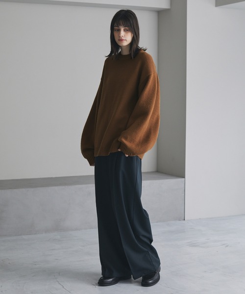 【cussil/クシル】ハイファンクショナルニット ワイドバルーンスリーブ ルーズ セーター（ニット/セーター）｜cussil（クシル）