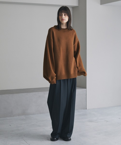 【cussil/クシル】ハイファンクショナルニット ワイドバルーンスリーブ ルーズ セーター（ニット/セーター）｜cussil（クシル）