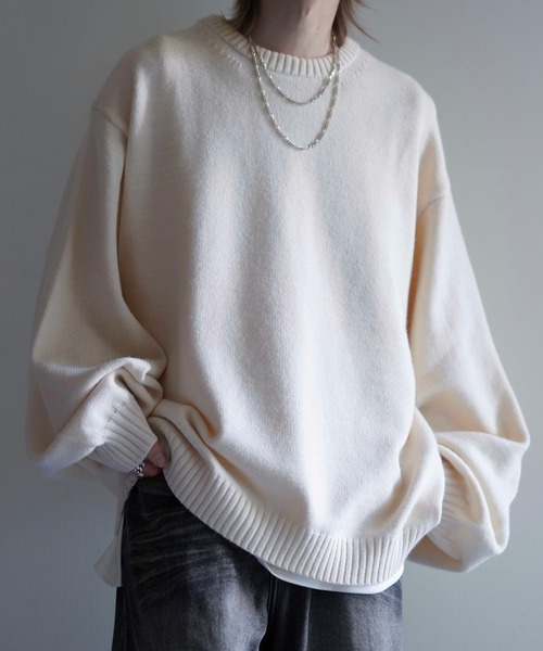 【cussil/クシル】ハイファンクショナルニット ワイドバルーンスリーブ ルーズ セーター（ニット/セーター）｜cussil（クシル）