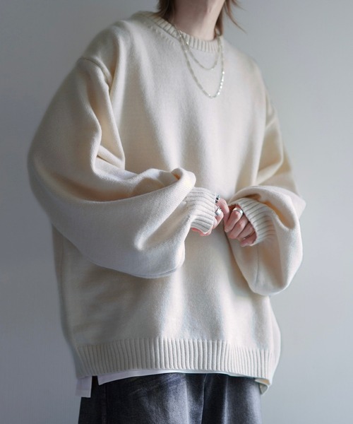 【cussil/クシル】ハイファンクショナルニット ワイドバルーンスリーブ ルーズ セーター（ニット/セーター）｜cussil（クシル）