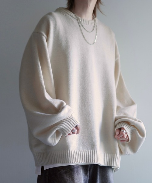 【cussil/クシル】ハイファンクショナルニット ワイドバルーンスリーブ ルーズ セーター（ニット/セーター）｜cussil（クシル）