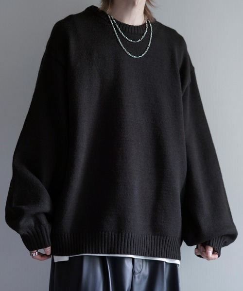 【cussil/クシル】ハイファンクショナルニット ワイドバルーンスリーブ ルーズ セーター（ニット/セーター）｜cussil（クシル）