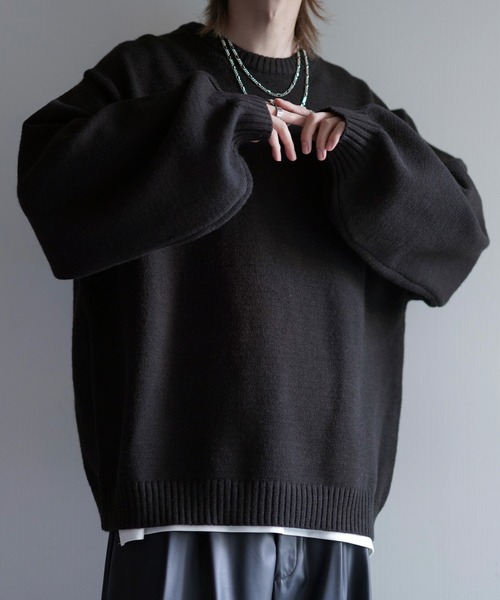 【cussil/クシル】ハイファンクショナルニット ワイドバルーンスリーブ ルーズ セーター（ニット/セーター）｜cussil（クシル）