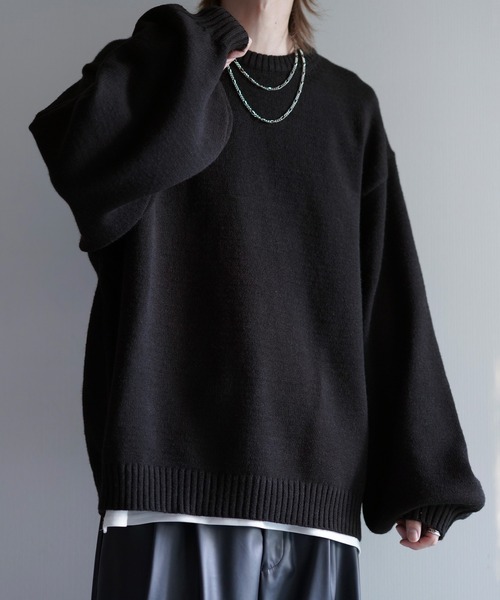 【cussil/クシル】ハイファンクショナルニット ワイドバルーンスリーブ ルーズ セーター（ニット/セーター）｜cussil（クシル）