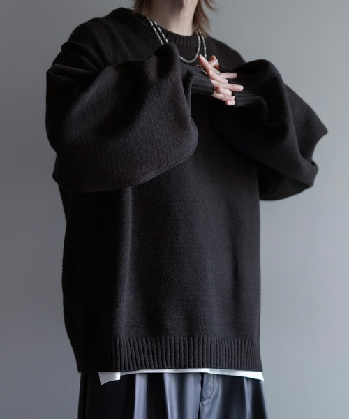 【cussil/クシル】ハイファンクショナルニット ワイドバルーンスリーブ ルーズ セーター（ニット/セーター）｜cussil（クシル）