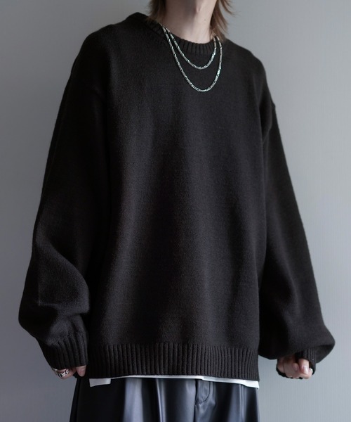 【cussil/クシル】ハイファンクショナルニット ワイドバルーンスリーブ ルーズ セーター（ニット/セーター）｜cussil（クシル）