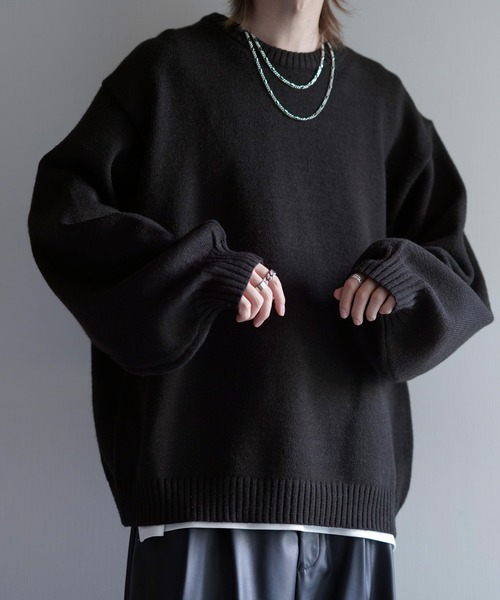 【cussil/クシル】ハイファンクショナルニット ワイドバルーンスリーブ ルーズ セーター（ニット/セーター）｜cussil（クシル）