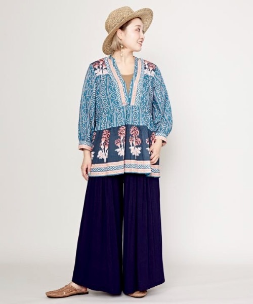 チャイハネ（チャイハネ）の「【チャイハネ】シボリフブラウス（シャツ/ブラウス・レディース・ラベンダー/ネイビー/ワイン・FREE）」の5枚目の写真