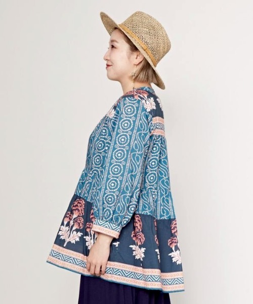 チャイハネ（チャイハネ）の「【チャイハネ】シボリフブラウス（シャツ/ブラウス・レディース・ラベンダー/ネイビー/ワイン・FREE）」の7枚目の写真