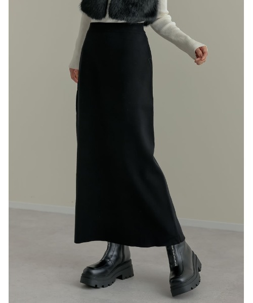 Re:EDIT（リエディ）の「[低身長サイズ有][洗濯機で洗える]ミラノリブナローニットスカート（スカート・レディース・アイボリー/チャコールグレー/ブラック/グリーン/ベージュ/レッド/ブラウン/レッド系その他・SHORT/LARGE/MEDIUM）」の20枚目の写真