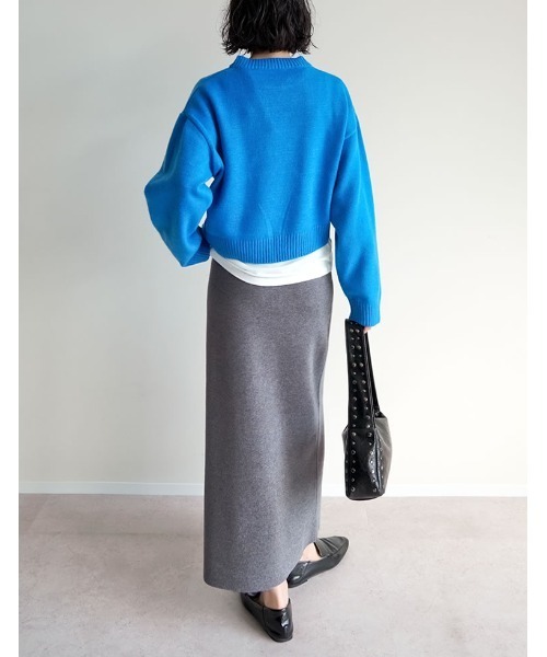 セール】[低身長サイズ有][洗濯機で洗える]ミラノリブナローニット