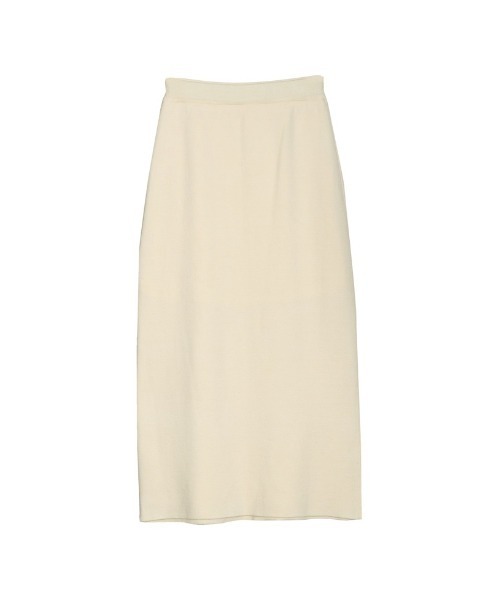 低身長サイズ有][洗濯機で洗える]ミラノリブナローニットスカート