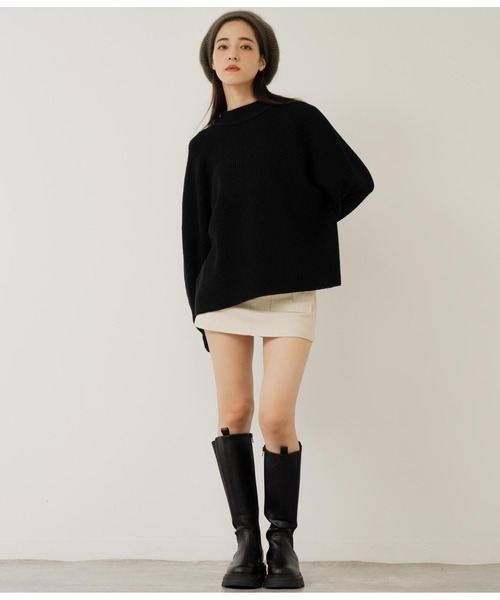 ANAP（アナップ）の「ベルト付きツイルスカパン（スカート・レディース・ブラック/カーキ/アイボリー・M/S）」の9枚目の写真