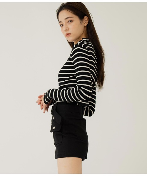 ANAP（アナップ）の「ベルト付きツイルスカパン（スカート・レディース・ブラック/カーキ/アイボリー・M/S）」の12枚目の写真