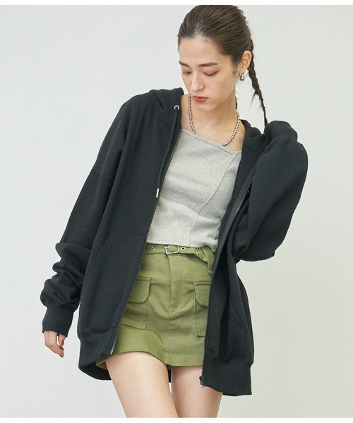 ANAP（アナップ）の「ベルト付きツイルスカパン（スカート・レディース・ブラック/カーキ/アイボリー・M/S）」の21枚目の写真