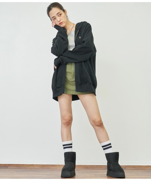 ANAP（アナップ）の「ベルト付きツイルスカパン（スカート・レディース・ブラック/カーキ/アイボリー・M/S）」の22枚目の写真