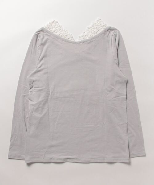 Viola e Viola(ヴィオラエヴィオラ)の「あったか綿衿見せレーストップス(Tシャツ/カットソー・レディース・ホワイト/ライトグレー/ブラック・3L/M/LL/L)」の21枚目の写真