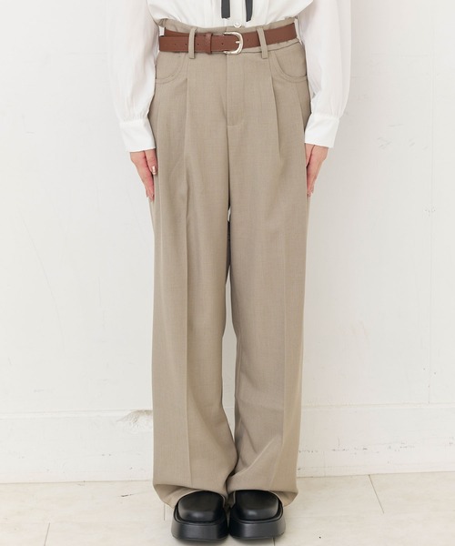 titty＆Co. PETIT（ティティアンドコープティ）の「【titty&Co.PETIT】【ZOZOTOWN限定アイテム】ハイウエストレッグパンツ（スラックス・レディース・ベージュ・FREE）」の5枚目の写真