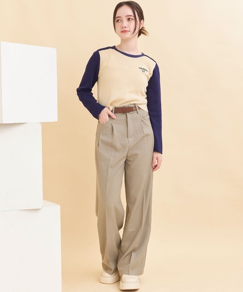 titty＆Co. PETIT（ティティアンドコープティ）の「【titty&Co.PETIT】【ZOZOTOWN限定アイテム】ハイウエストレッグパンツ（スラックス・レディース・ベージュ・FREE）」の13枚目の写真