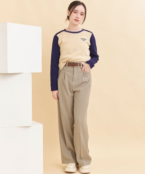 titty＆Co. PETIT（ティティアンドコープティ）の「【titty&Co.PETIT】【ZOZOTOWN限定アイテム】ハイウエストレッグパンツ（スラックス・レディース・ベージュ・FREE）」の10枚目の写真