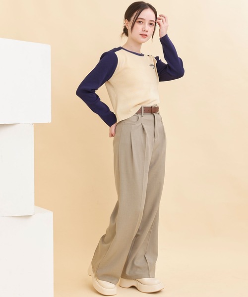 titty＆Co. PETIT（ティティアンドコープティ）の「【titty&Co.PETIT】【ZOZOTOWN限定アイテム】ハイウエストレッグパンツ（スラックス・レディース・ベージュ・FREE）」の14枚目の写真