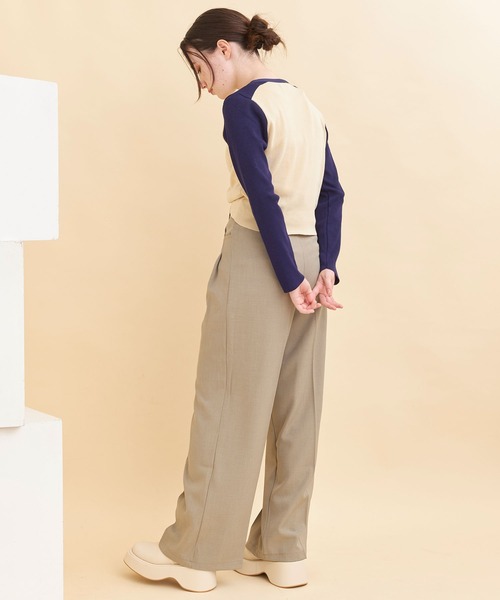 titty＆Co. PETIT（ティティアンドコープティ）の「【titty&Co.PETIT】【ZOZOTOWN限定アイテム】ハイウエストレッグパンツ（スラックス・レディース・ベージュ・FREE）」の2枚目の写真