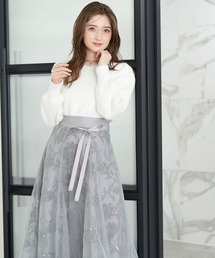 ちい様　ノエラ✿スパンコール刺繍スカート　フラワー　花柄　レース　Mサイズ Noela（ノエラ）の「スパンコール刺繍スカート（スカート）」 - WEAR