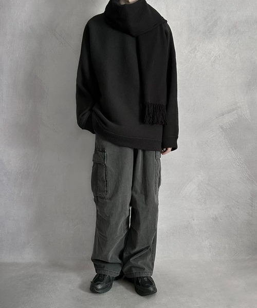 SERACE（セラス）の「【SERACE】Loose silhouette milano rib volume dolman knit / ルーズシルエットミラノリブボリュームドルマンニット（ニット/セーター・メンズ・ブラック/グレイッシュブルー/アイボリー・M/L）」の12枚目の写真