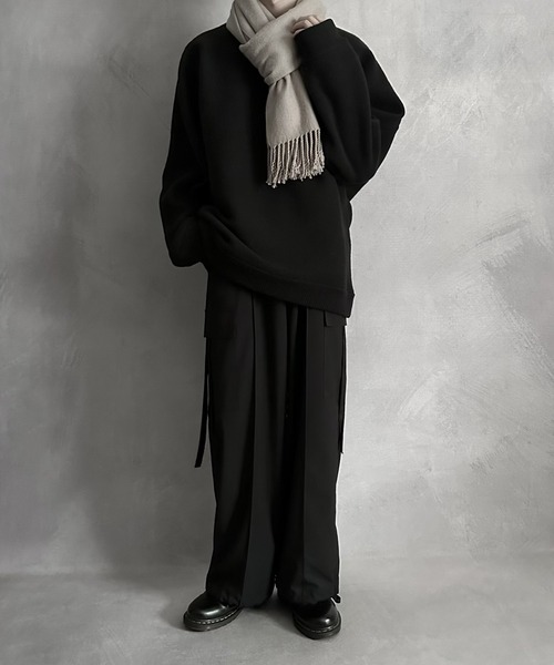 SERACE（セラス）の「【SERACE】Loose silhouette milano rib volume dolman knit / ルーズシルエットミラノリブボリュームドルマンニット（ニット/セーター・メンズ・ブラック/グレイッシュブルー/アイボリー・M/L）」の15枚目の写真