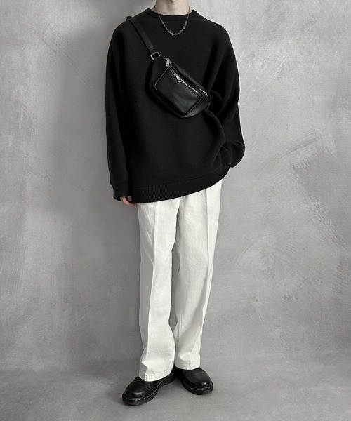 SERACE（セラス）の「【SERACE】Loose silhouette milano rib volume dolman knit / ルーズシルエットミラノリブボリュームドルマンニット（ニット/セーター・メンズ・ブラック/グレイッシュブルー/アイボリー・M/L）」の17枚目の写真