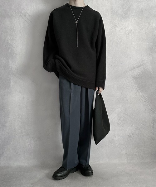 SERACE（セラス）の「【SERACE】Loose silhouette milano rib volume dolman knit / ルーズシルエットミラノリブボリュームドルマンニット（ニット/セーター・メンズ・ブラック/グレイッシュブルー/アイボリー・M/L）」の19枚目の写真