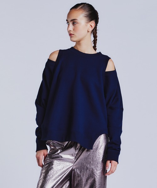 裏毛肩空きトップス（Tシャツ/カットソー）｜ESSENTIAL（エッセンシャル）