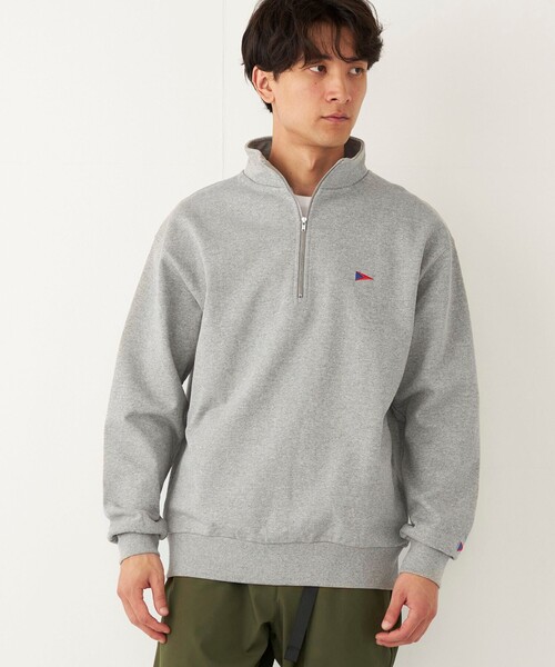 SHIPS Colors(シップス カラーズ)の「【SHIPS Colors別注】Allen A:ハーフジップ スウェット(スウェット・メンズ・グレー/ネイビー/ナチュラル・LARGE/MEDIUM)」の1枚目の写真