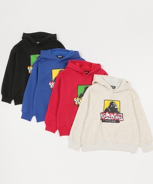 XLARGE KIDS（エクストララージキッズ）の「ボックスゴリラ裏起毛パーカ（パーカー・キッズ・ブラック/レッド/トップグレー/ブルー・100cm/140cm/90cm/120cm/80ｃｍ/110cm/130cm）」の22枚目の写真