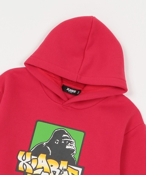 XLARGE KIDS（エクストララージキッズ）の「ボックスゴリラ裏起毛パーカ（パーカー・キッズ・ブラック/レッド/トップグレー/ブルー・100cm/140cm/90cm/120cm/80ｃｍ/110cm/130cm）」の10枚目の写真