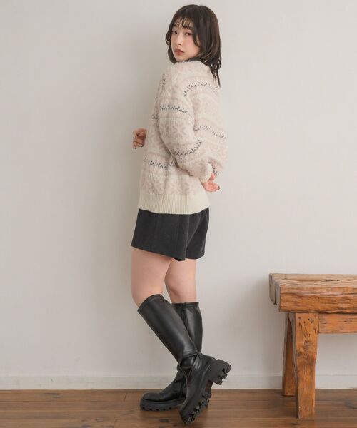 RETRO GIRL(レトロガール)の「柄シャギーNTPO(ニット/セーター・レディース・ナチュラル/ダークブルー/ボルドー・FREE)」の11枚目の写真
