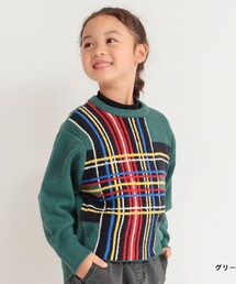 BRANSHES | 【洗濯機で洗える】タータンチェック柄ウォッシャブルニット(ニット/セーター)