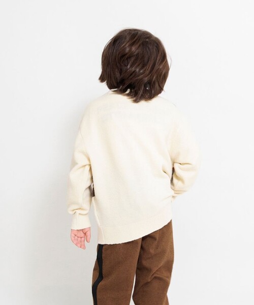 BRANSHES（ブランシェス）の「【洗濯機で洗える】タータンチェック柄ウォッシャブルニット（ニット/セーター・キッズ・アイボリー/グリーン・120/100/90/150/140/130/110）」の5枚目の写真