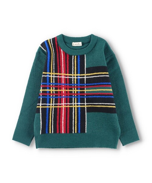 BRANSHES（ブランシェス）の「【洗濯機で洗える】タータンチェック柄ウォッシャブルニット（ニット/セーター・キッズ・アイボリー/グリーン・120/100/90/150/140/130/110）」の13枚目の写真