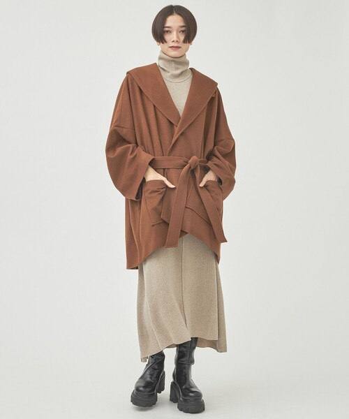 Dessin de mode/デッサンデモード】ショールカラーコクーンコート