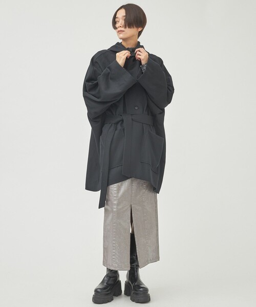 【タグ付き新品】curensology モッサ　コクーンコート　ブラック ウールモッサコクーンコート （ダッフルコート）｜TOMORROWLAND