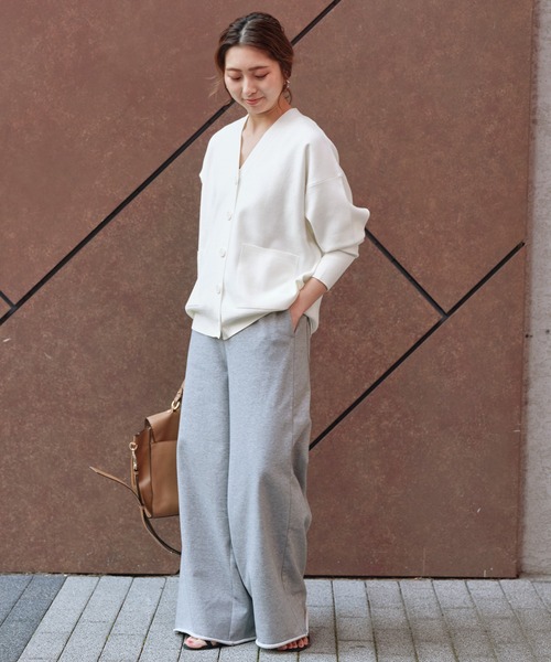 Spick & Span（スピックアンドスパン）の「≪追加≫C/ACダブルジャガードカーディガン（カーディガン/ボレロ・レディース・ネイビー/ホワイト/ベージュ・FREE）」の6枚目の写真