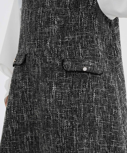 coca（coca）（コカ）の「キッズ ツイード調ドッキングワンピース（ワンピース・キッズ・ブラック/ライトブルー・120/130/110）」の8枚目の写真