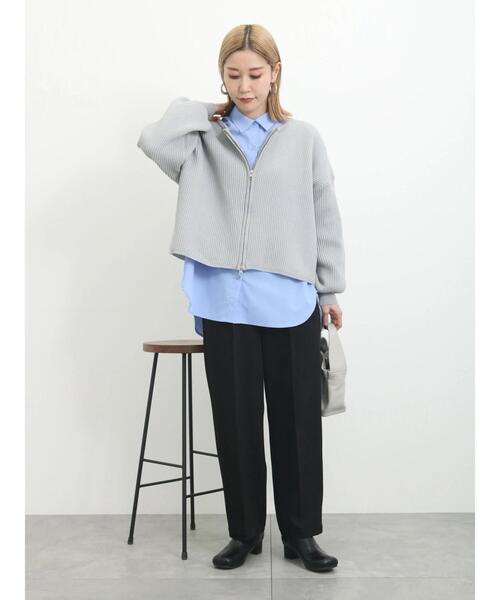 Samansa Mos2 blue（サマンサモスモスブルー）の「◎ダブルジップニットカーディガン（カーディガン/ボレロ・レディース・グリーン/グレー/ブラック・F）」の9枚目の写真