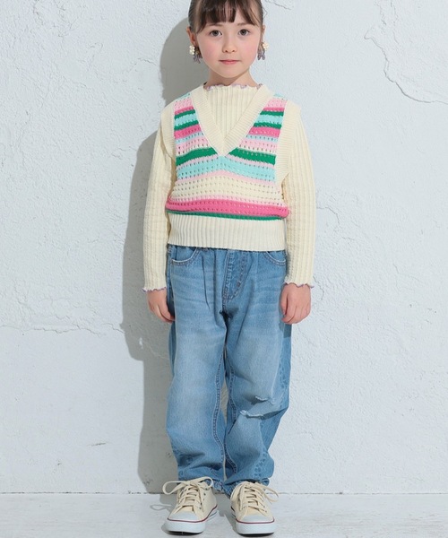 Ocean&Ground（オーシャン&グラウンド）の「リラックスフィットテーパードデニム（80～140cm）（デニムパンツ・キッズ・ネイビー/ダークブルー・90/80/140/95/100/110/120/130）」の10枚目の写真