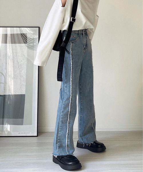 Chick（チック）の「【TAE×Chick】フリンジデニムパンツ（デニムパンツ・レディース・ブルー・M/S）」の10枚目の写真